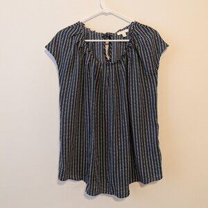 Lauren Conrad Ruffle Heart Tie Back Blouse, Size XL